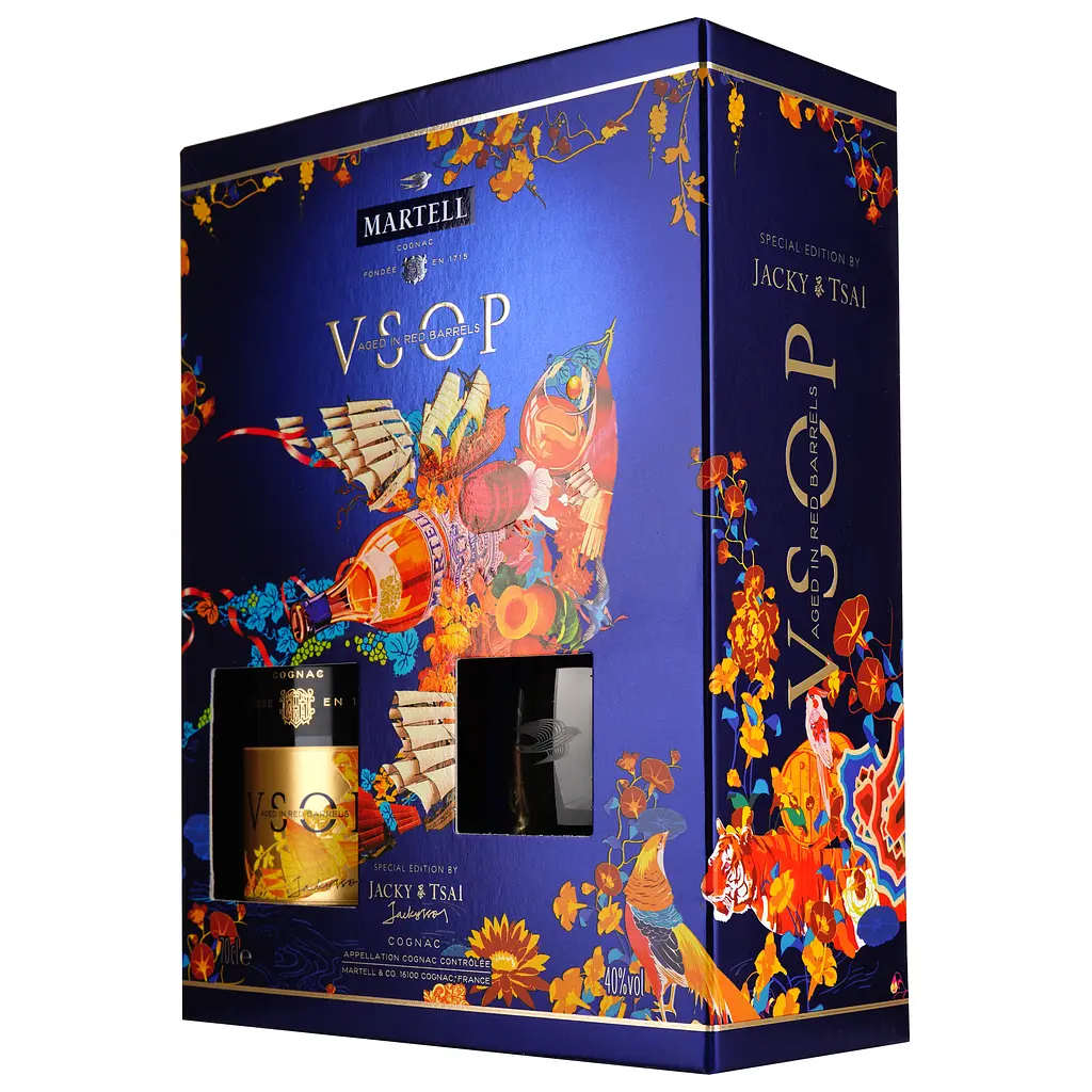Коньяк Martell VSOP, 40%, у подарунковій упаковці, 0,7 л + 2 склянки (889936) - фото 2