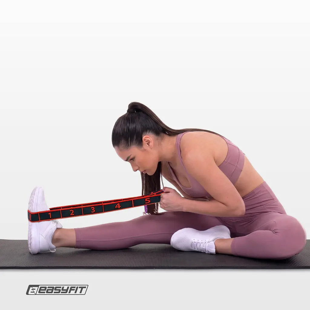 Еспандер стрічка EasyFit з петлями для тренувань червоний (HARD) - фото 8