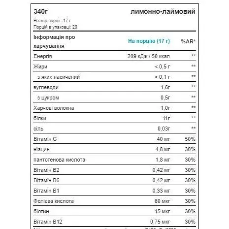 Протеїн Myprotein Clear Soy Protein Lemon Lime 340 г - фото 2