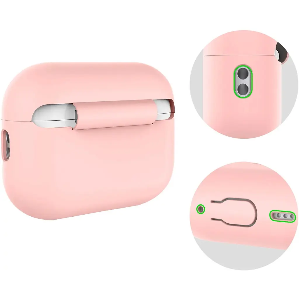 Чехол AhaStyle Colorful Silicone Case для AirPods Pro 2 Pink [CP-187-2-C-PK] [133841] - фото 3
