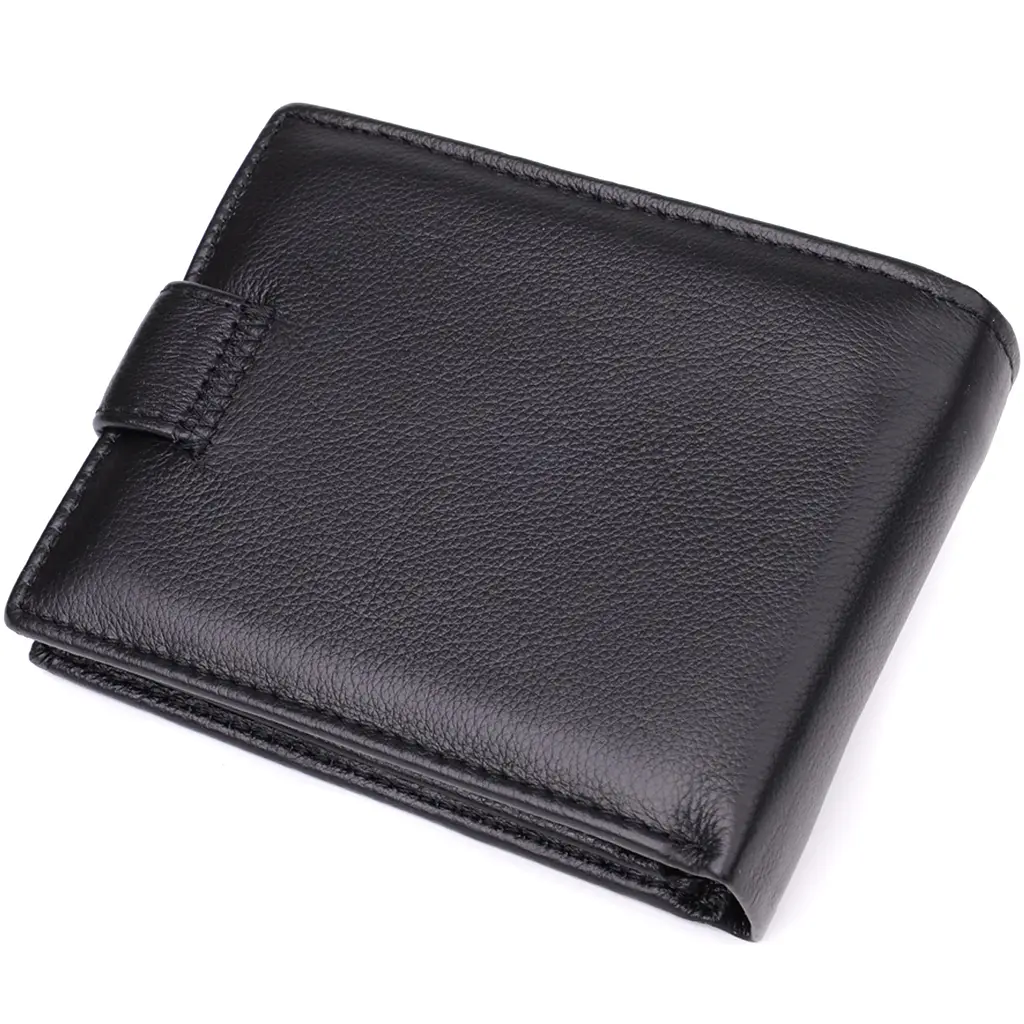 Місткий чоловічий гаманець горизонтальний з натуральної шкіри ST Leather 11.5х9.5х3 см acs0029631 - фото 2