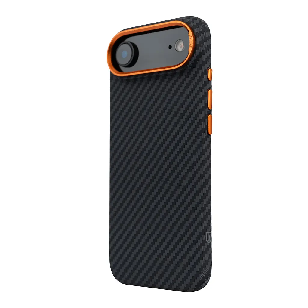 Карбоновый чехол для Apple iPhone 17 Air, LikeCarbon2 SE MagCase, черный, тонкий защитный чехол-панель из поликарбоната с магнитами N52, MagSafe, противоударный, совместим с беспроводной зарядкой, приподнятые края для защиты камеры - фото 5