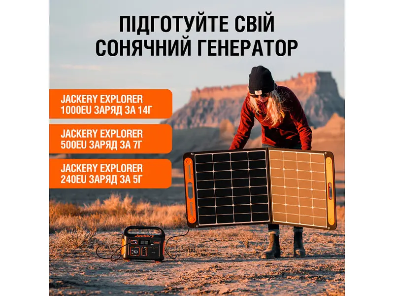 Зарядний пристрій на сонячній батареї Jackery SolarSaga 100W - фото 2