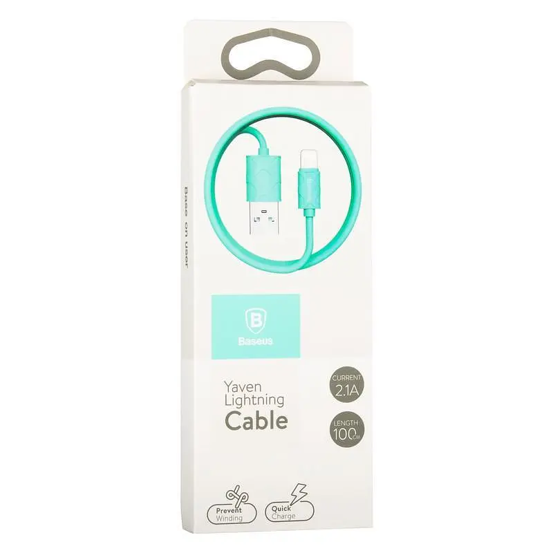 Кабель Baseus Yaven Cable USB to Lightning 2A 1m CALUN-06 Blue - фото 2