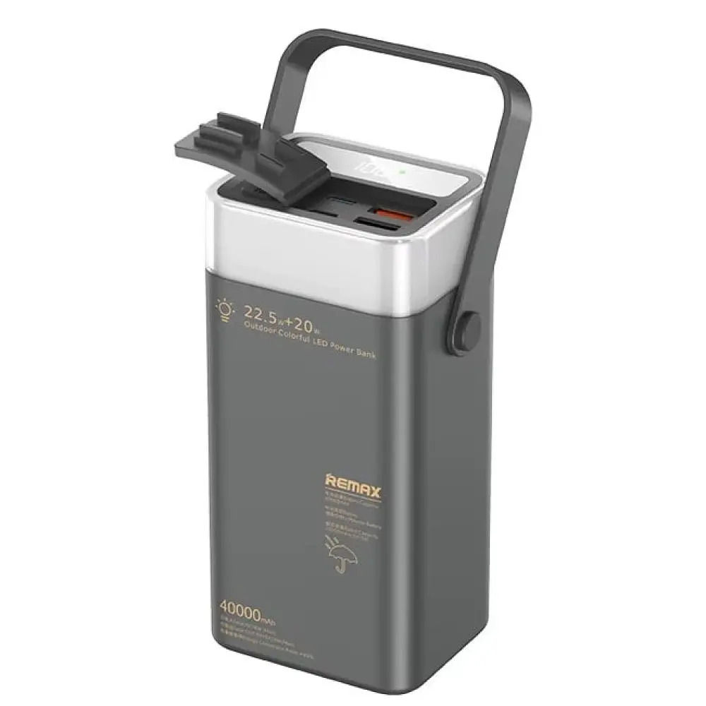 Зовнішній акумулятор REMAX RPP-596 40000 mAh PD20W+QC3.0 22.5W зі швидким заряджанням повербанк RGB ліхтар  - фото 5