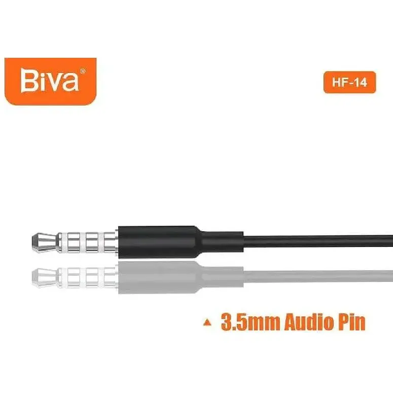 Навушники з мікрофоном Biva HF-14 Wirred Earphones With Mic Black - фото 3