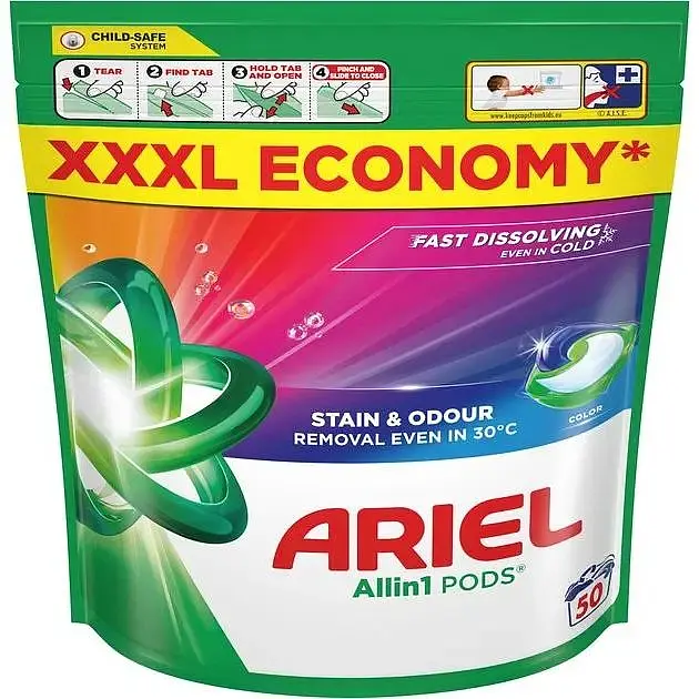 Капсули для прання Ariel Allin1 PODS Color (50 шт., упаковка XXXL Economy Pack).