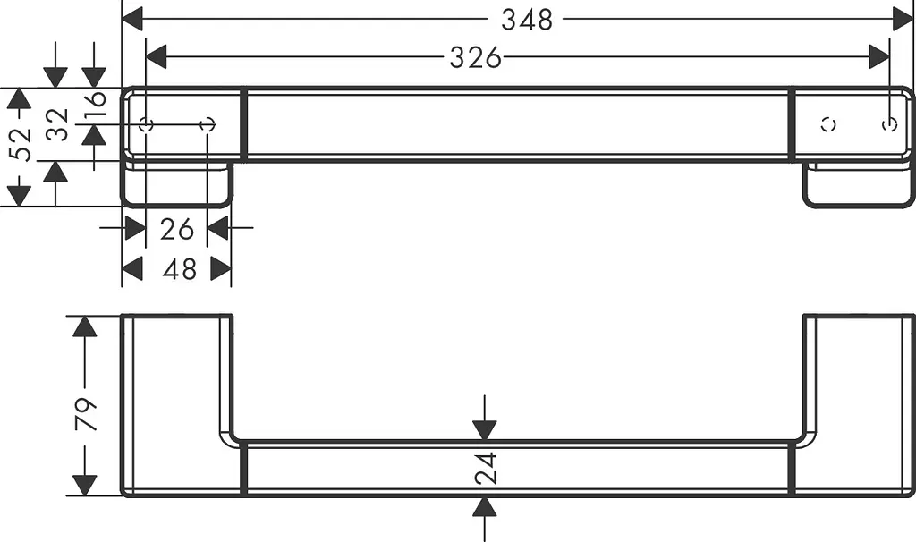 Поручень в душ Hansgrohe AddStoris 32.7/34.8 x 7.9 см Brushed Bronze 41744140, Бронза - фото 2