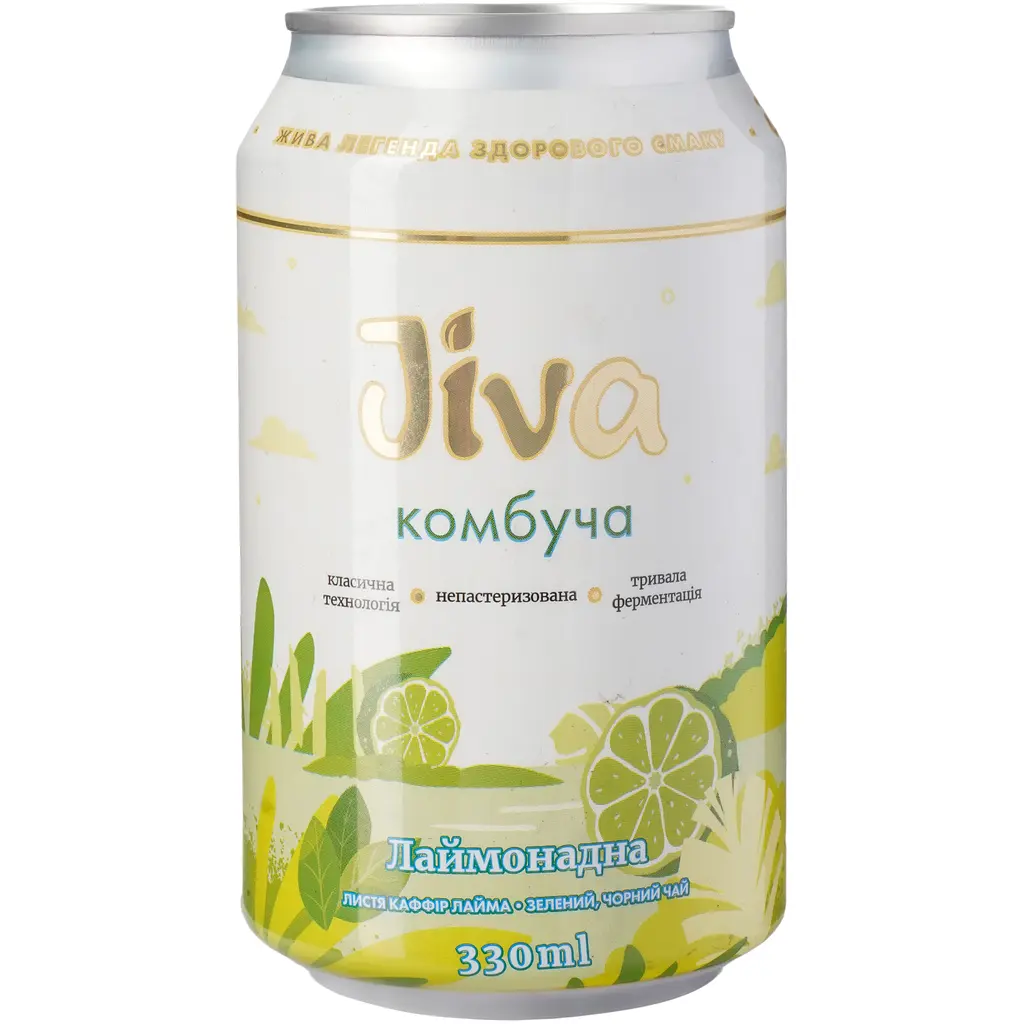 Напій Jiva Комбуча Лаймонадна з настоєм листя каффір лайму 0.33 л - фото 2