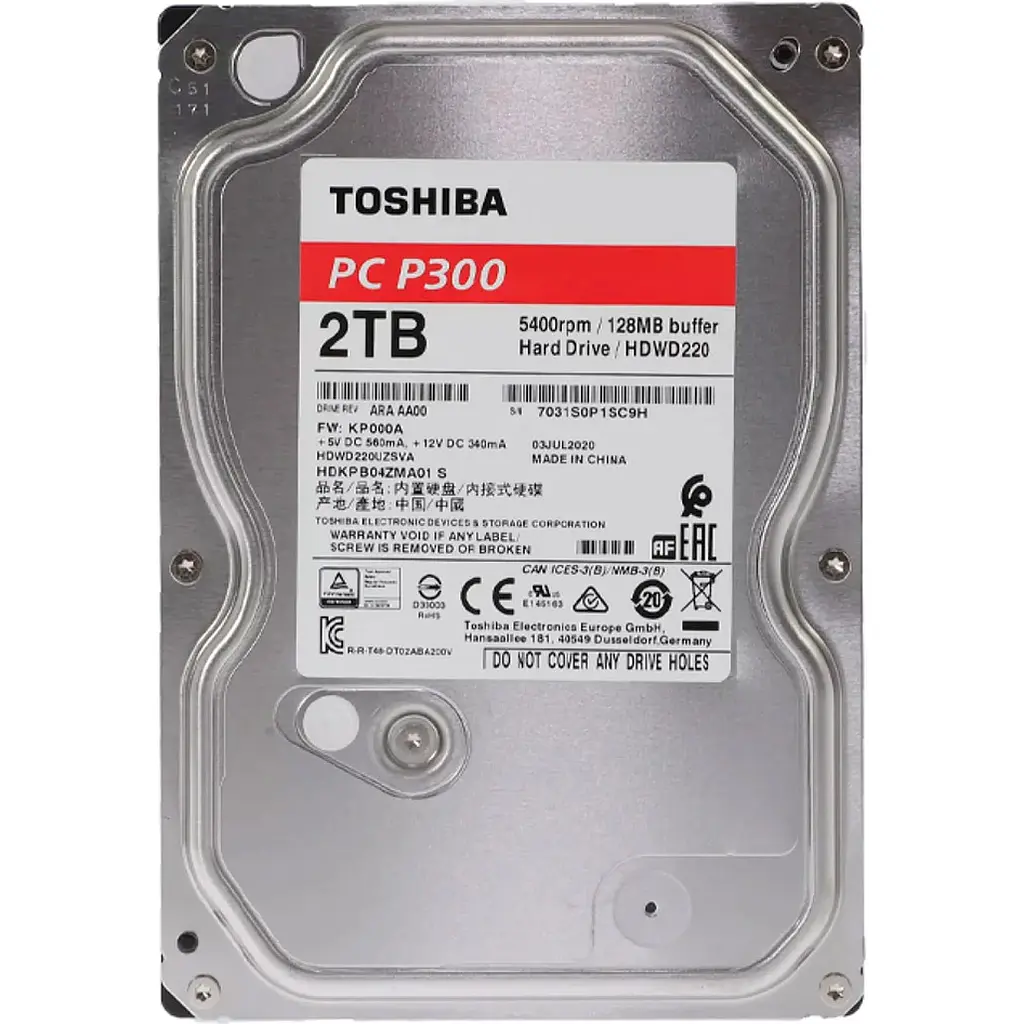 Жесткий диск 3.5" Toshiba P300 2TB SATA 128MB [HDWD220UZSVA] [81199] - фото 2