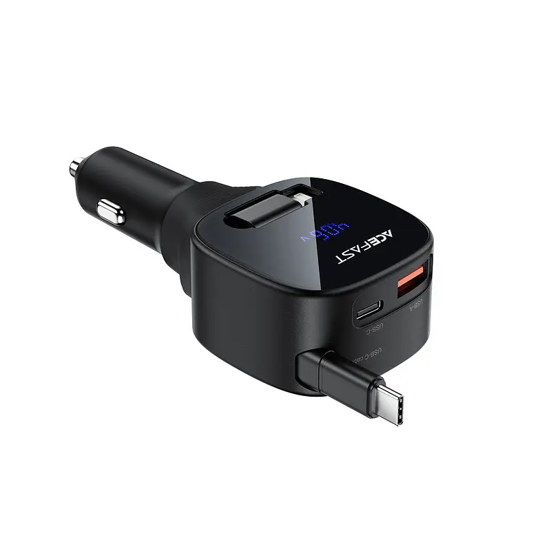 Автомобільний зарядний пристрій ACEFAST B17 95W car charger with telescopic cable Чорний - фото 3