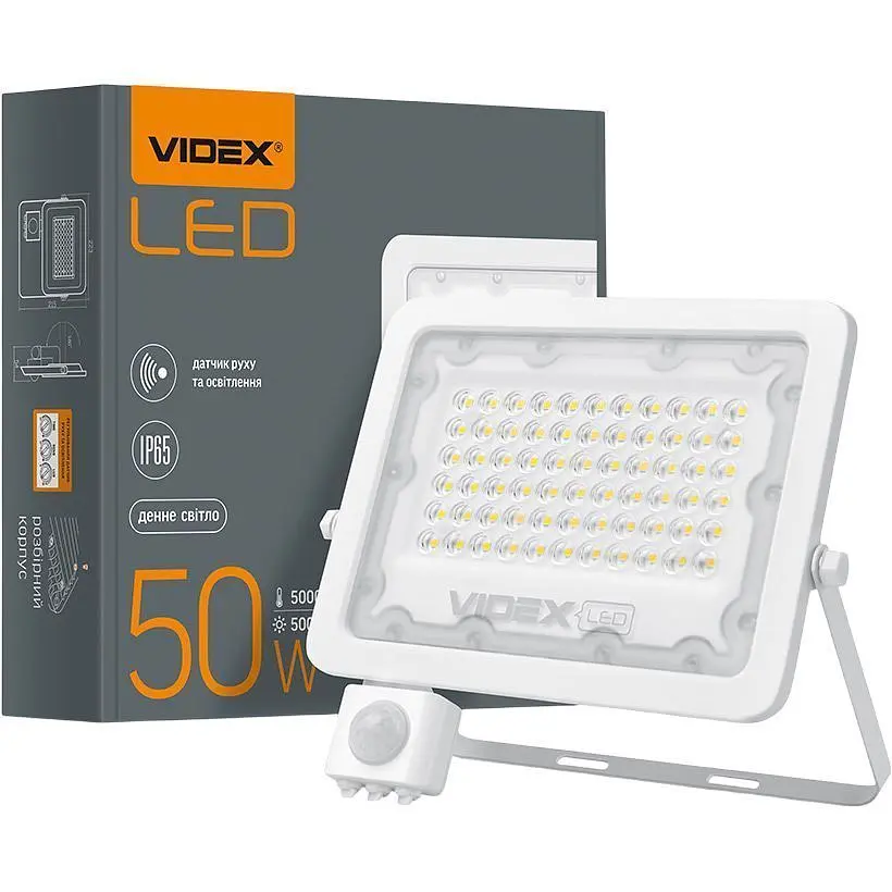 Світлодіодний прожектор Videx F2e 50W 5000K з датчиком руху і освітленості (VL-F2e505W-S) [144848] - фото 5