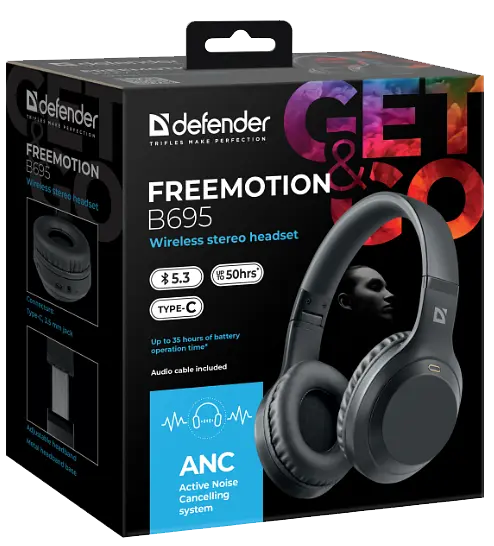 Гарнітура Defender FreeMotion B695 Bluetooth ANC Black (63695) - фото 9