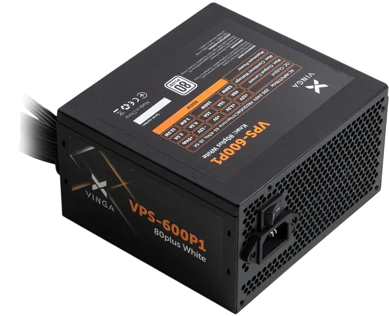 Блок живлення Vinga 600W 80+ Black (VPS-600P1) - фото 2