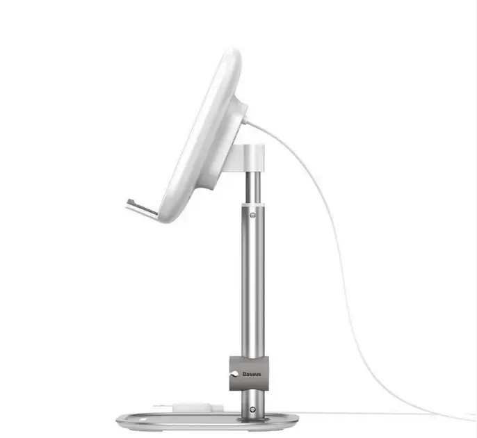 Настольный держатель для телефона Baseus Literary Youth Desktop Bracket (+Wireless Charging) Silver SUWY-D0S - фото 2
