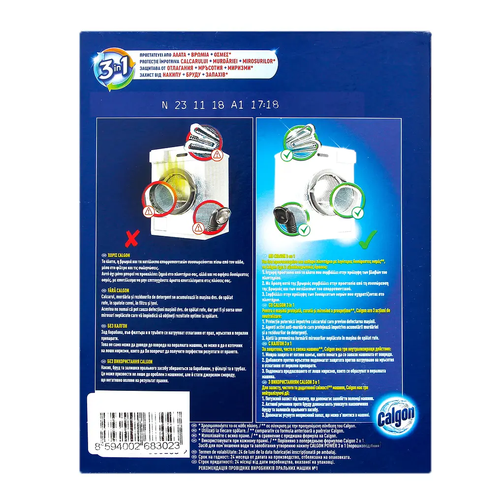 Засіб для пом'якшення води та запобігання утворення накипу в пральних машинах Calgon 3 в 1, 500 г - фото 3