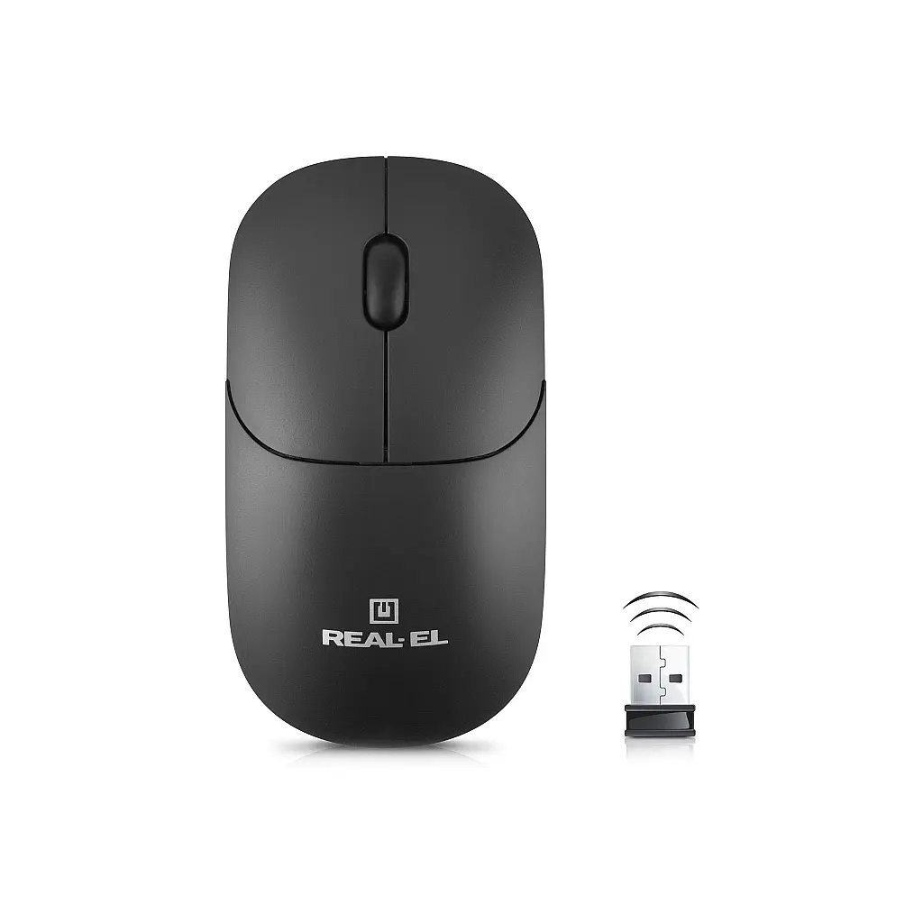 Мишка REAL-EL RM-313W Wireless Black (EL123200042) - фото 7