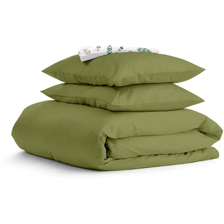 Комплект постільної білизни Cosas полуторний AVOCADO CS4 160 x 220 см (Ranfors74_Avocado_FoliageBirds_160)