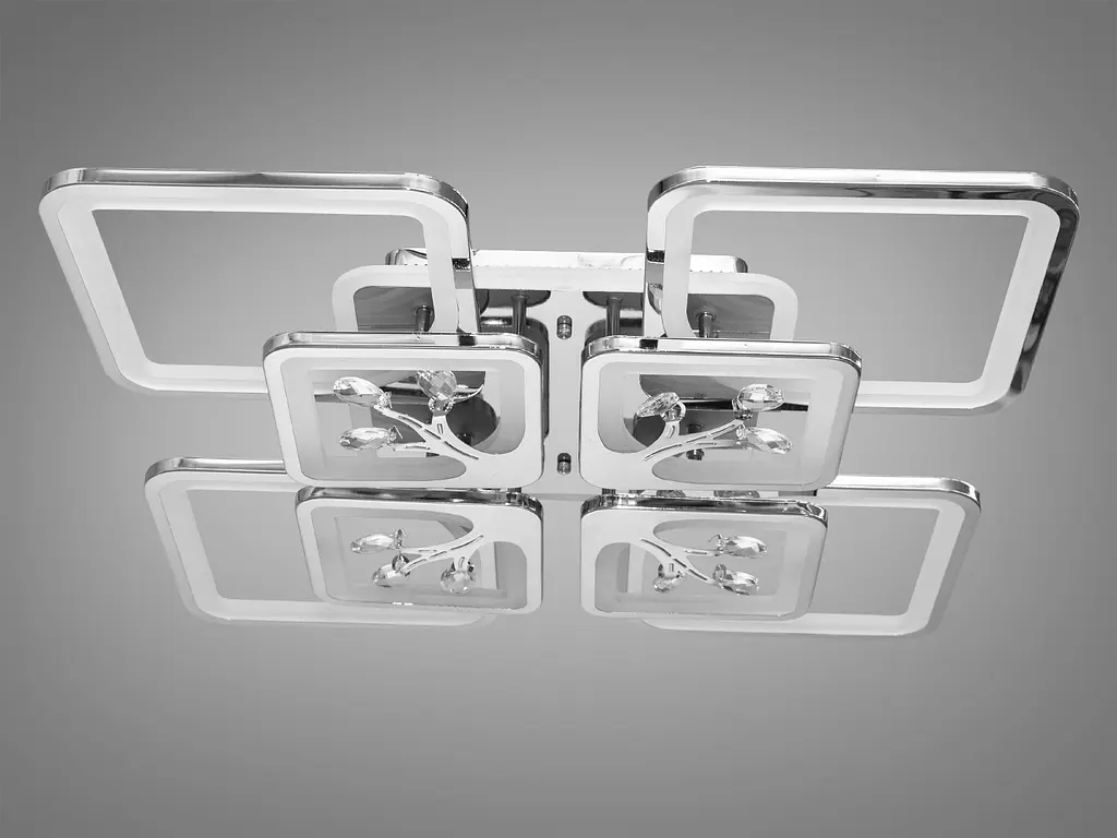 Светодиодная люстра 8157-4+4HRLEDDIM3COL хром 190Вт пульт диммер - фото 4