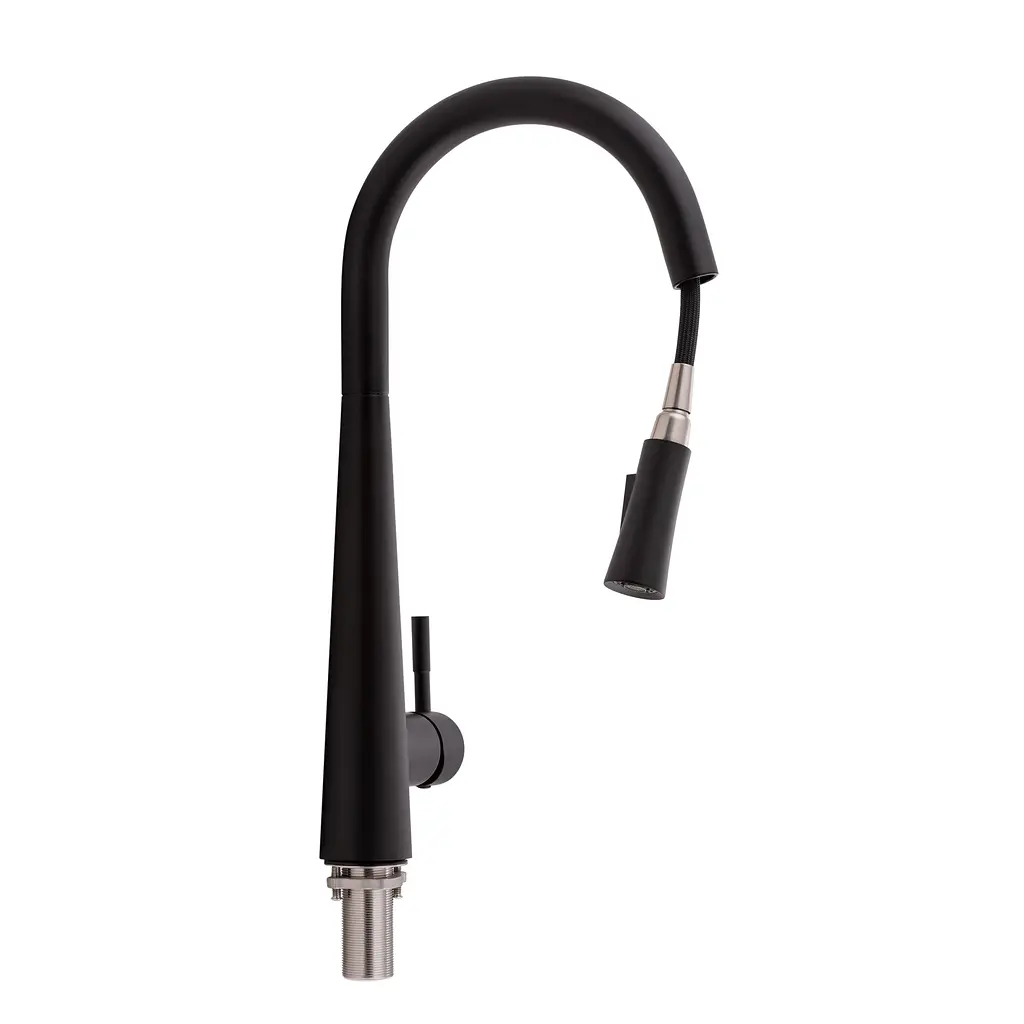 Смеситель для кухни Qtap Evicka с выдвижным изливом QTEVI9135103UB Black Matt, Черный матовый - фото 3