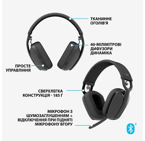 Наушники Logitech Zone Vibe 100 Wireless Graphite (981-001213) - фото 6