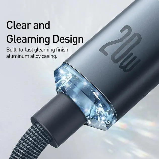Кабель Baseus Crystal Shine Series Fast Charging Data Cable Type-C to iP 20W 2m CAJY000301 Black - фото 5