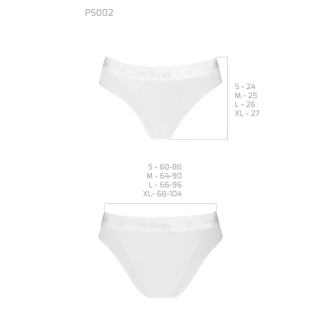 Трусики з прозорою вставкою Passion PS002 PANTIES XL, white - фото 5