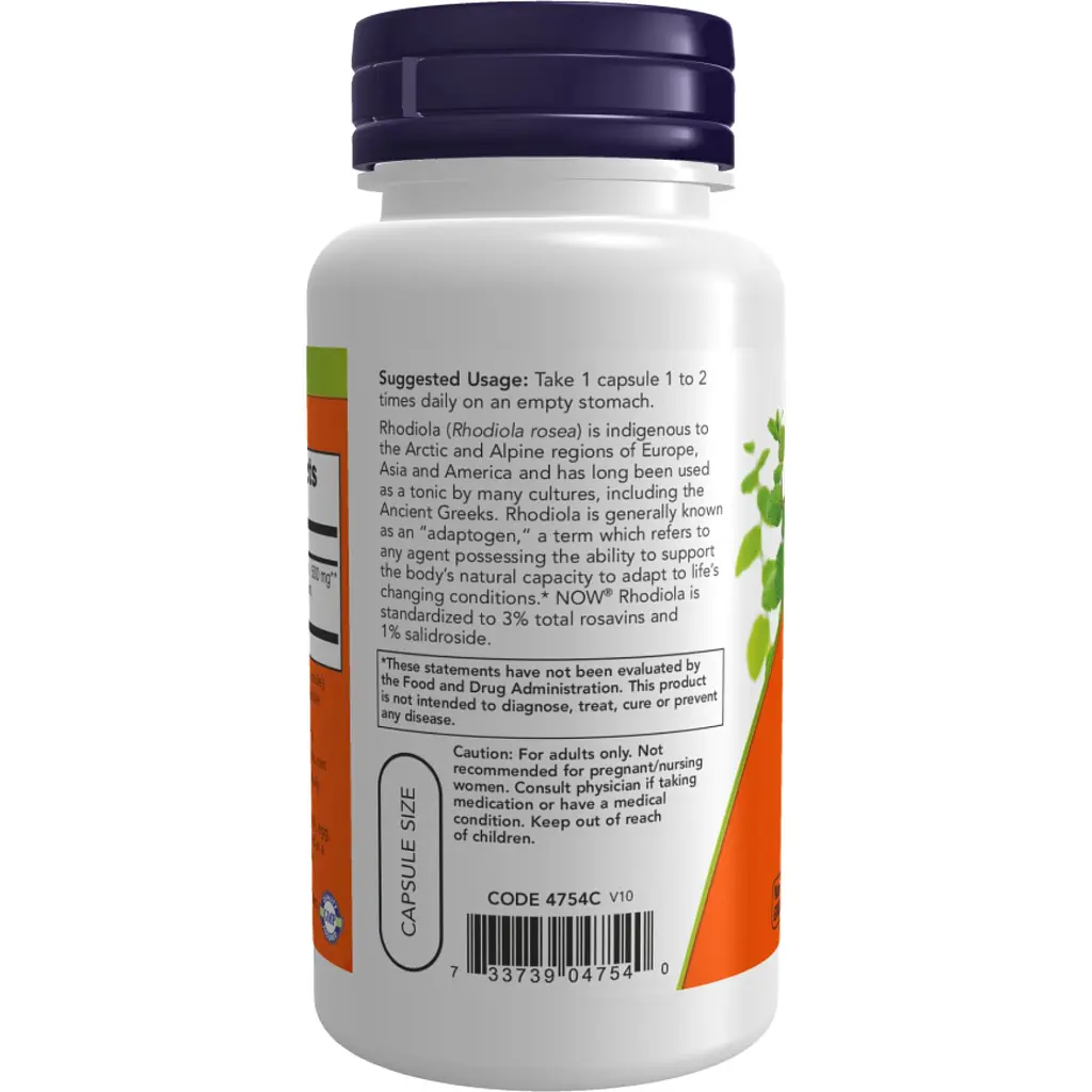 Екстракт родіоли Now Foods 3% 500 мг 60 капсул - фото 3