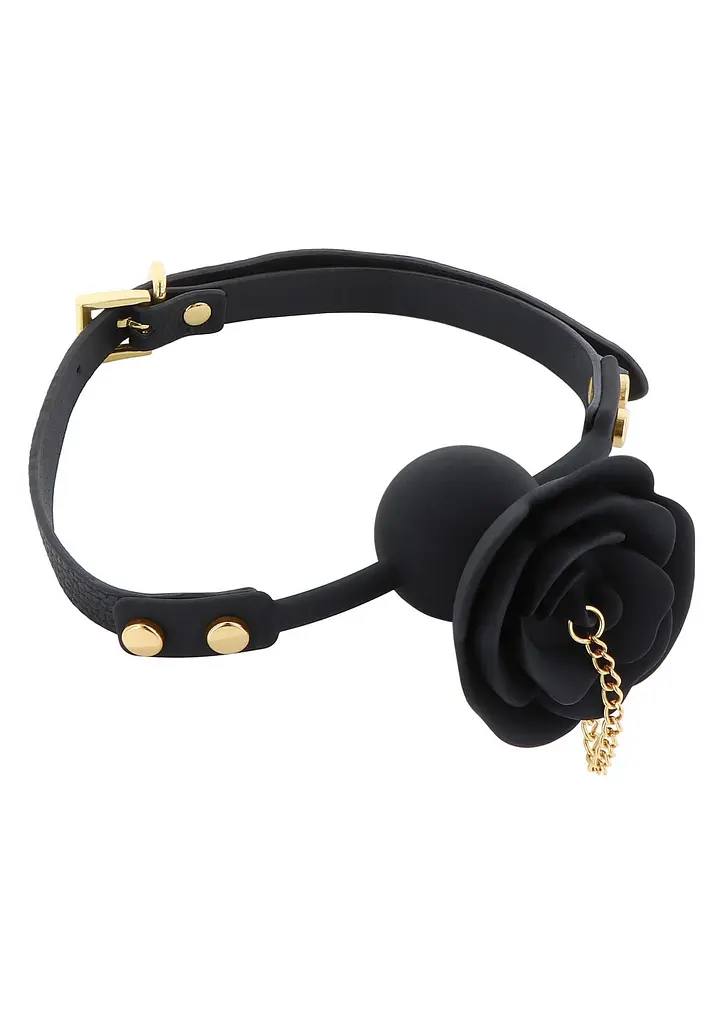 Кляп Taboom Rose Ball Gag with Plug, 4.2 см (чорний) - фото 6