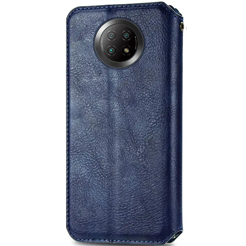 Кожаный чехол-книжка GETMAN Cubic (PU) для Xiaomi Redmi Note 9 5G / Note 9T Синий - фото 3