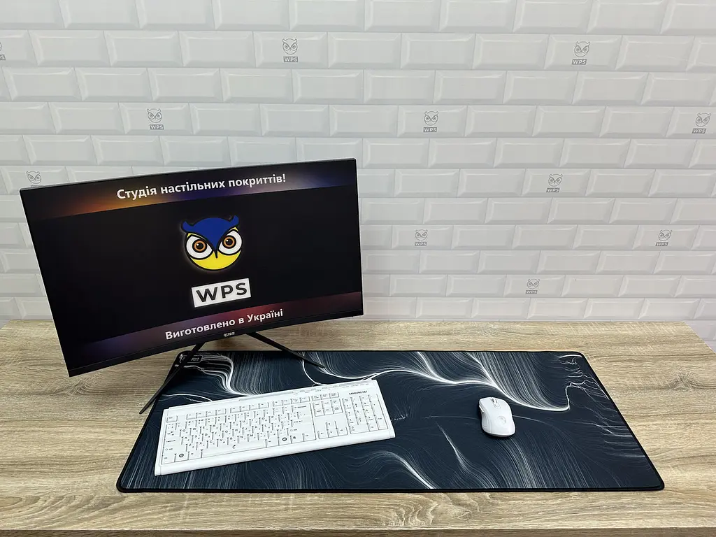 Великий килимок для мишки WorkPlaceShop TXT Анотація хвилі - фото 3