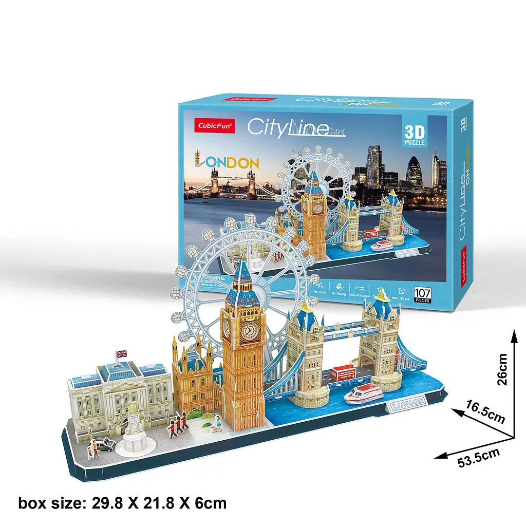 Пазл 3D CubicFun City Line London, 107 елементів (MC253h) - фото 4