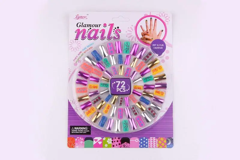 Набір декоративних накладних нігтів Glamour nails, 72 елементи (C3456)