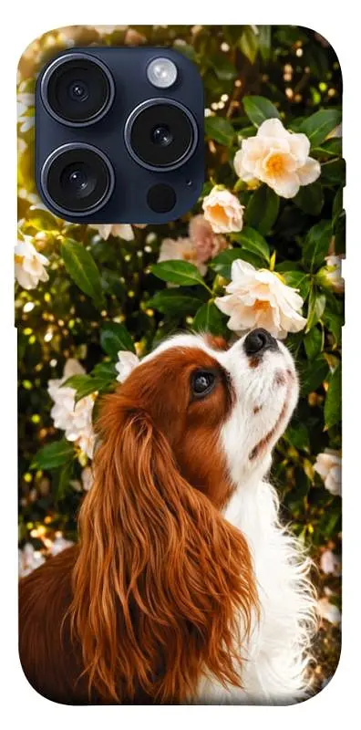 TPU чохол Demsky Flower spaniel для Apple iPhone 15 Pro (6.1")