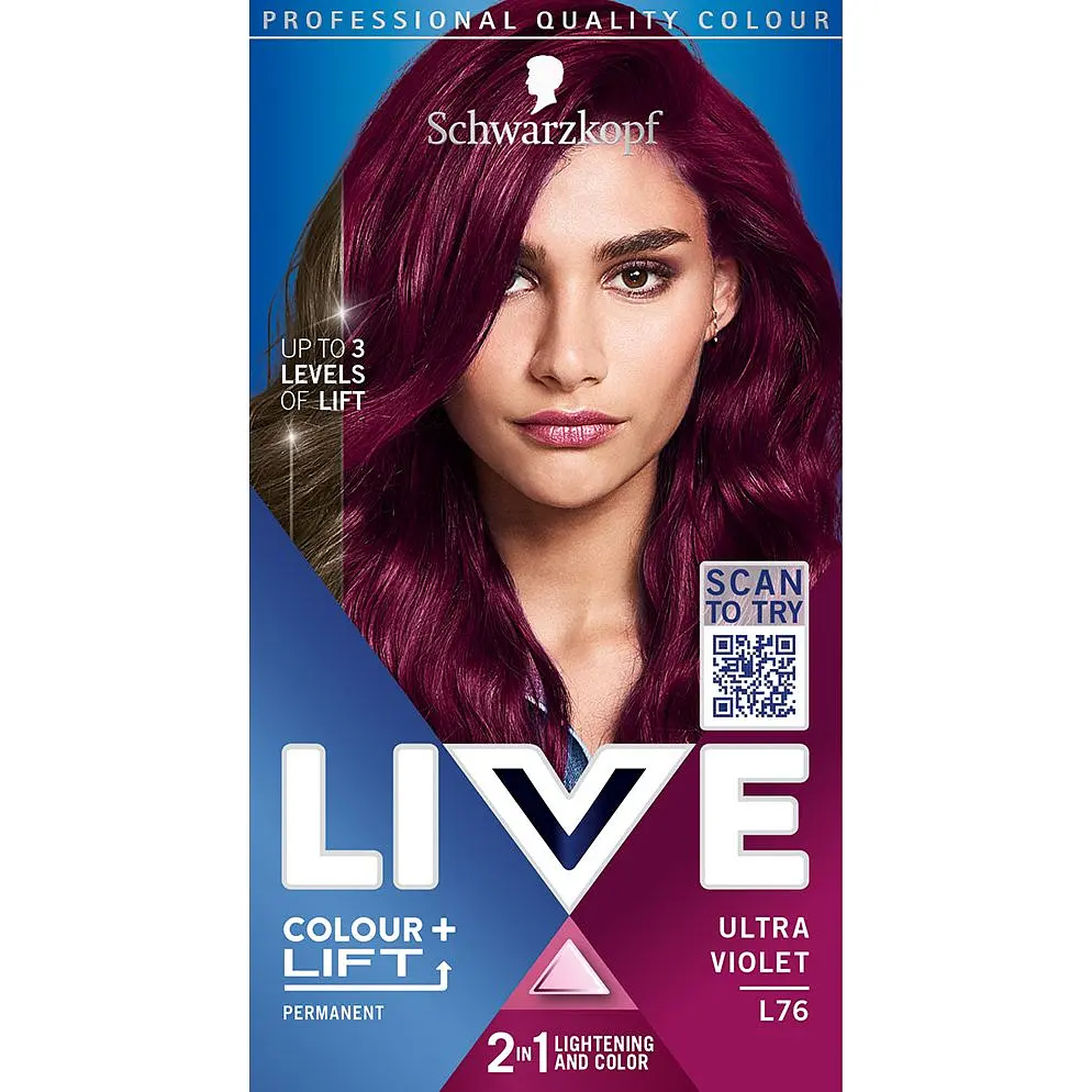 Уценка. Устойчивая краска для волос Schwarzkopf Live Colour + Lift L76 Ultra Violet  - фото 2