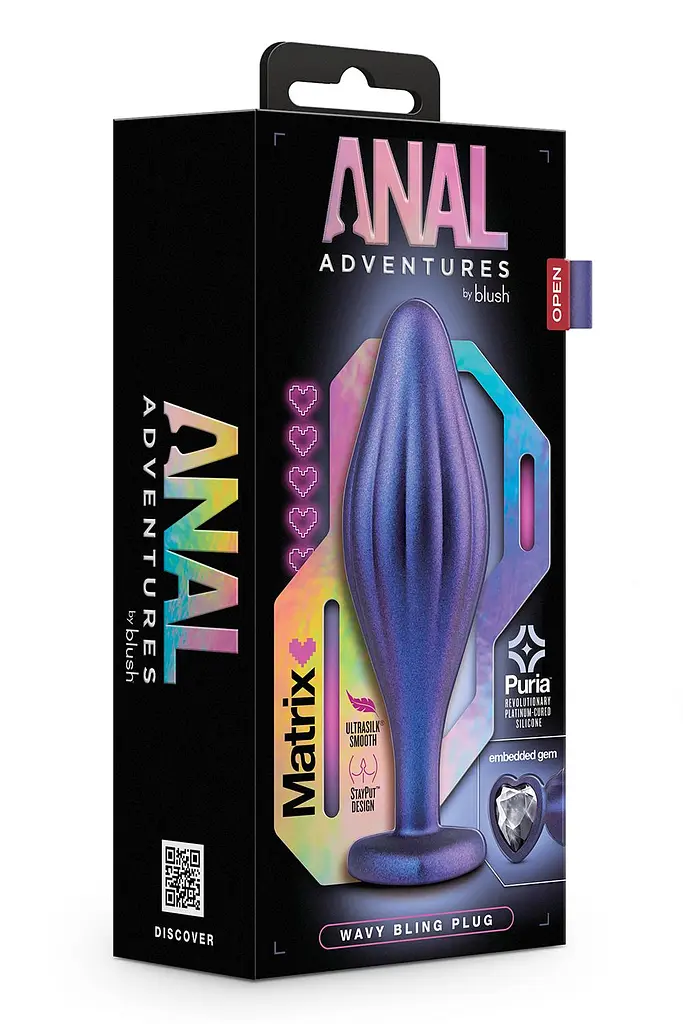 Анальна пробка Anal Adventures Matrix Wavy Bling Plug 11.4 см (фіолетовий) - фото 5