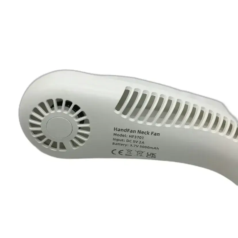 Безлезный шейный вентилятор HandFan HF3701 5000mAh 3 скорости USB белый DEMO - фото 3