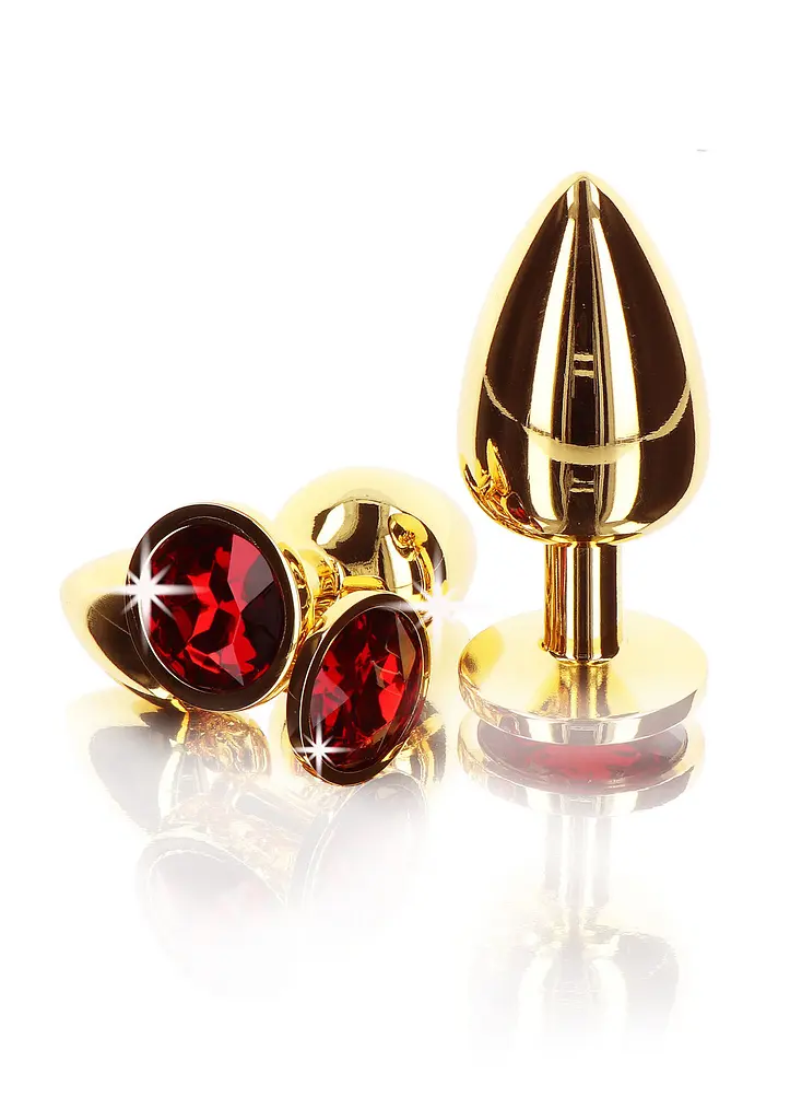 Анальна пробка Taboom Butt Plug With Diamond Jewel S, 7 см (червоний) - фото 5