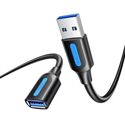 Дата кабель USB 3.2 AM/AF 1.5m 10Gbps PVC black Vention (CBOBG)