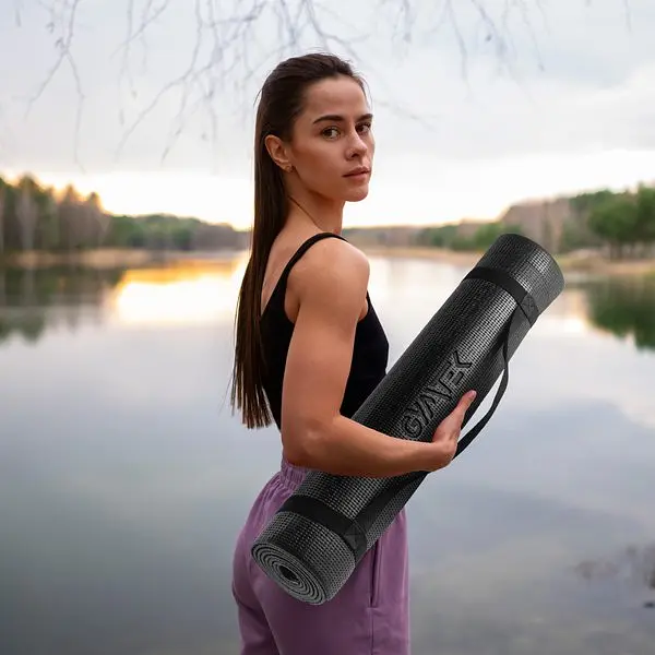 Коврик для фитнеса Gymtek толщиной 0,5см черный - фото 2