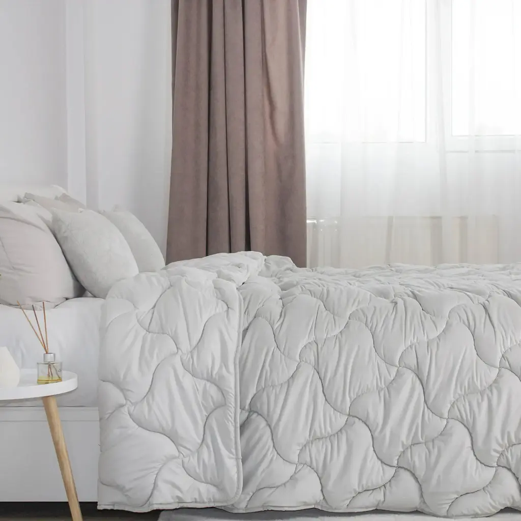 Ковдра двоспальна ТЕП VELOUR 1-04871_34484 180х210 см світло-сіра - фото 4