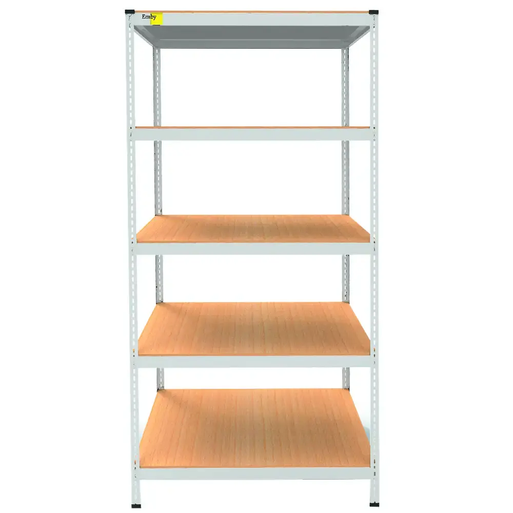 Металлический стеллаж Emby Light Series (размер 2100х900x450мм) 5 полок ДСП до 100кг Белый - фото 2