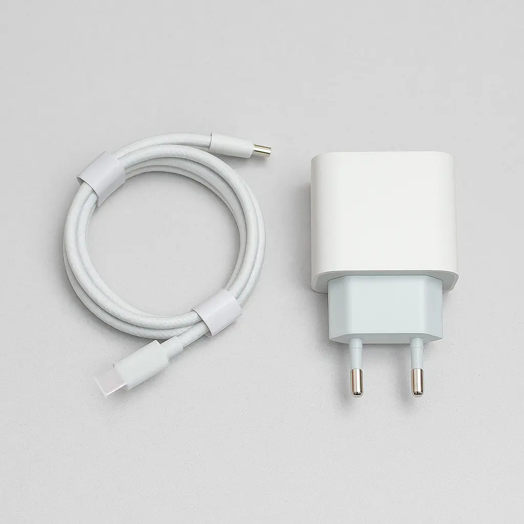 Зарядний пристрій USB-C 35W з кабелем Type-C, адаптер для телефону, білий - фото 7