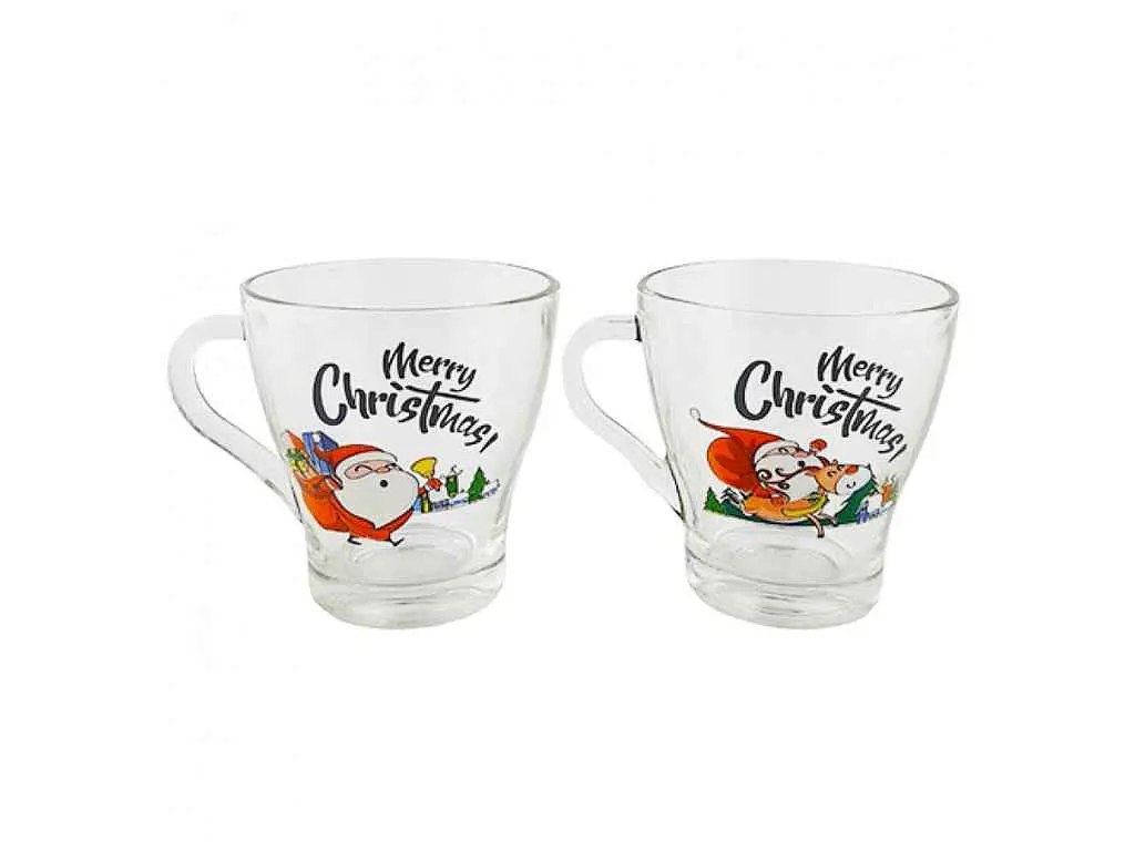 Стакан ГСФ 280 мл кухоль скло Fresia Merry Christmas 89505425