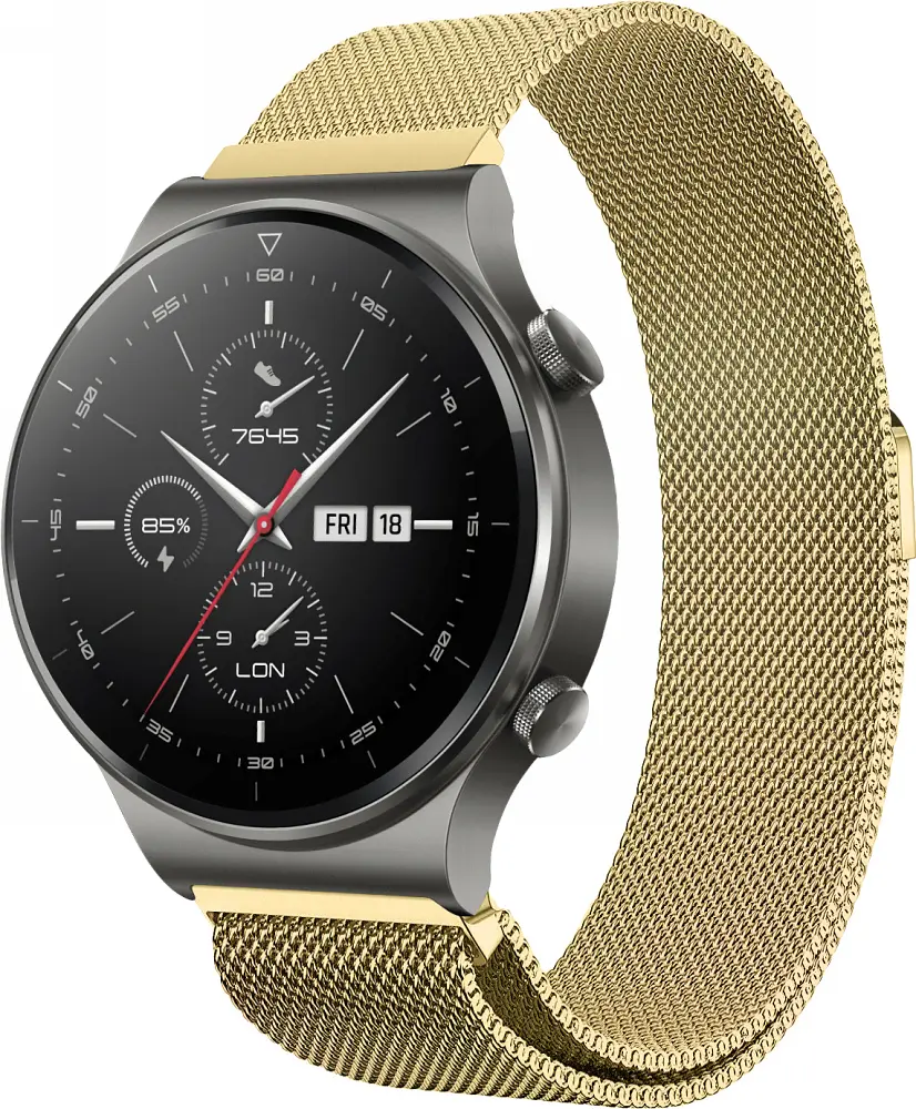 Ремінець 22 мм міланська петля BeWatch для Huawei Watch GT/GT2/GT2 Pro Золотий (1020228.3U) - фото 6