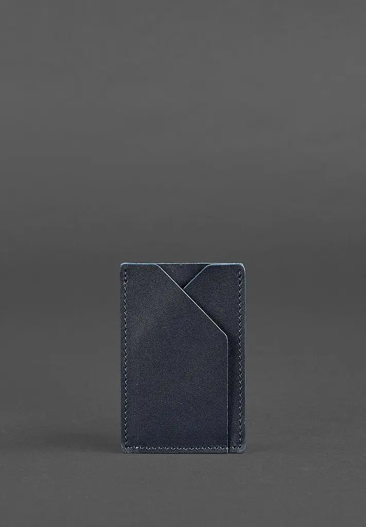 Кожаный кард-кейс 8.0 темно-синий - фото 2