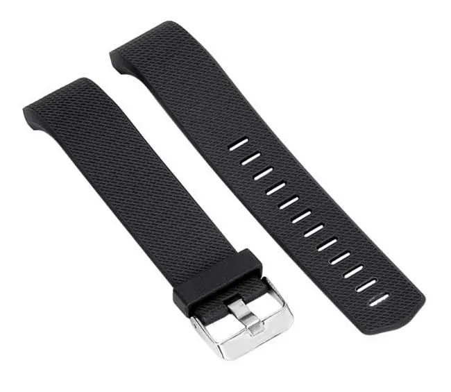Силіконовий ремінець для фітнес браслета Fitbit Charge 2 L Black - фото 4