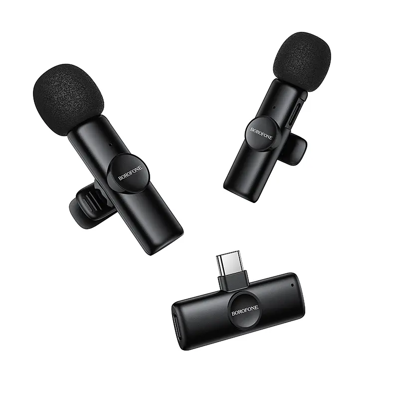 Бездротова мікрофонна система BOROFONE BFK16A Winner dual-mic (Type-C) Black - фото 4