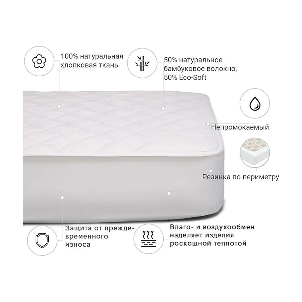 Наматрацник MirSon Natural Line Стандарт Bamboo 972 80x200 см (2200000835406) - фото 3