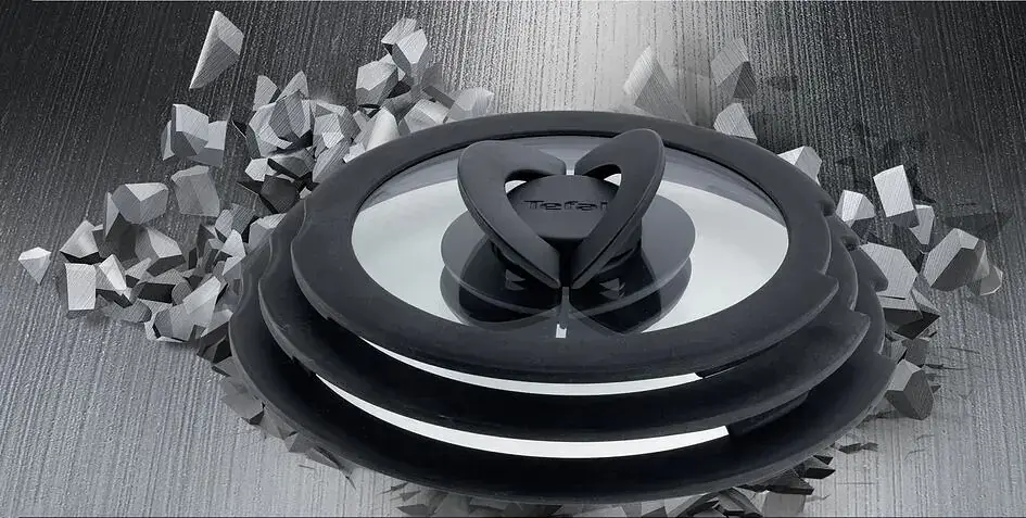 Tefal Набір скляних кришок Ingenio 16 см 18 см 20 см скло пластик чорний - фото 7